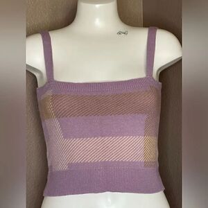Witty fox purple knit crop top size M